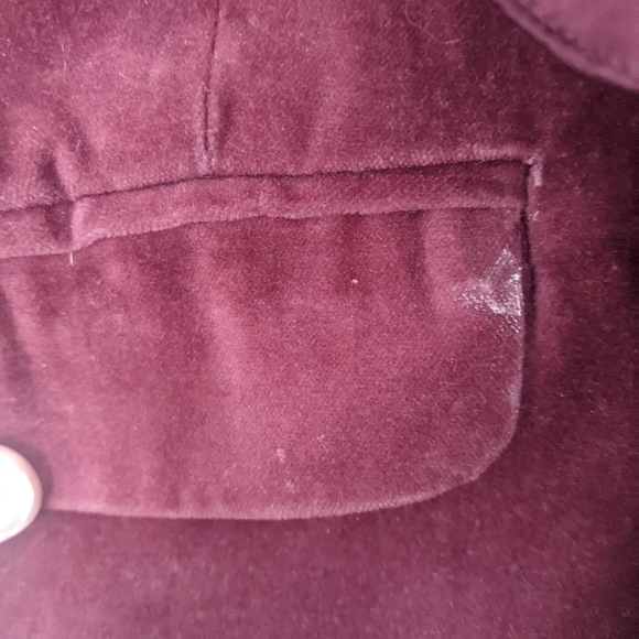 Vintage Old Navy Blazer Women’s Burgundy Velvet Silky Bow Detail | Small - Picture 5 of 8